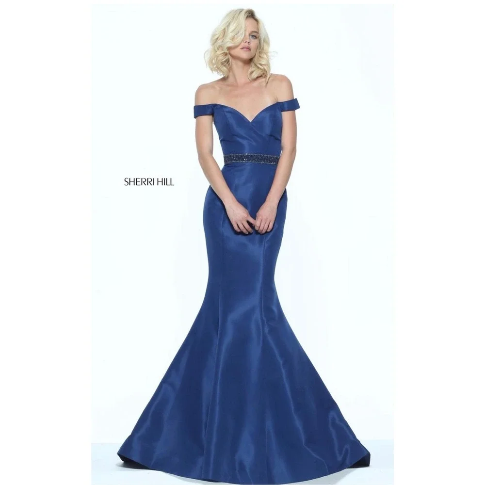 sherri hill navy blue mermaid dress Sherri Hill 56196 Navy